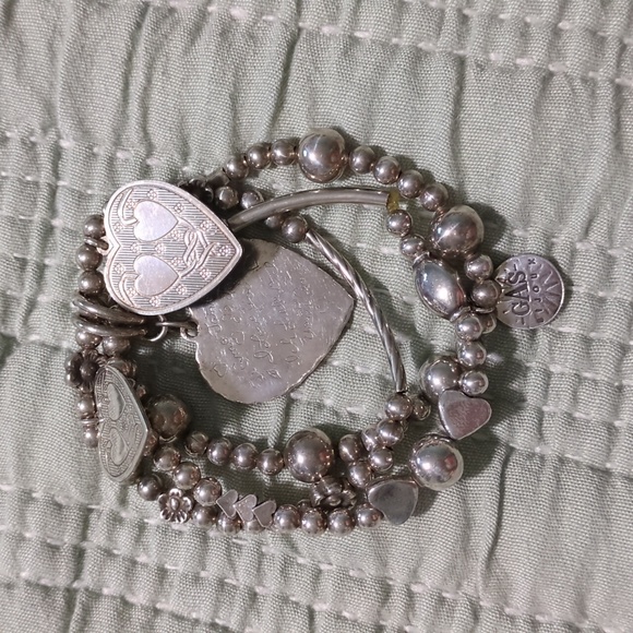 Silver Heart Charm Bracelet Set - Picture 3 of 5